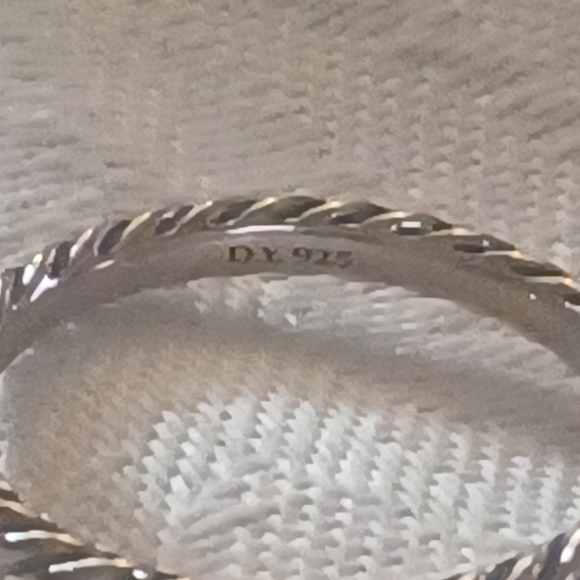 David Yurman Cable Collectibles Diamond Heart Stack Ring, SS, Size 7 - Picture 8 of 10